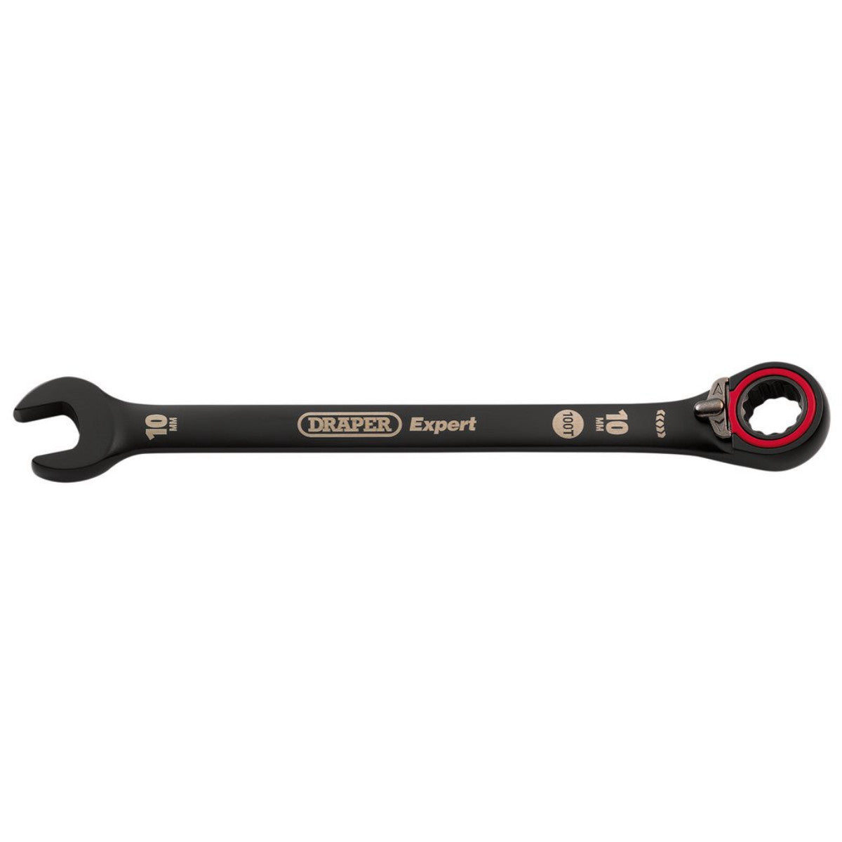 Draper Expert HI-TORQ Metric Reversible Ratchet Combination Spanner, 10mm, Black 03900