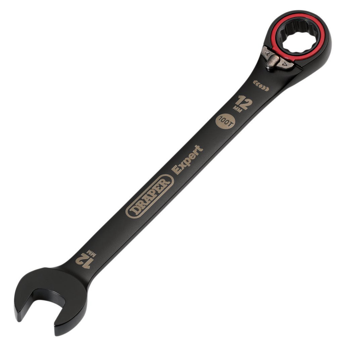 Draper Expert HI-TORQ Metric Reversible Ratchet Combination Spanner, 12mm, Black 03902