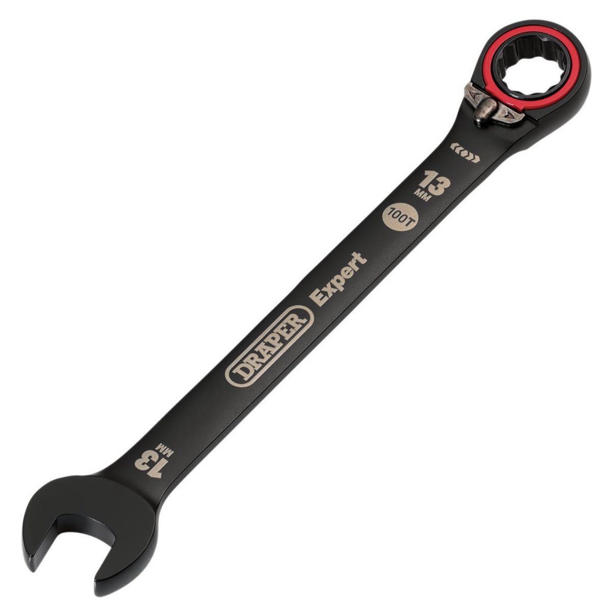 Draper Expert HI-TORQ Metric Reversible Ratchet Combination Spanner, 13mm, Black 03903