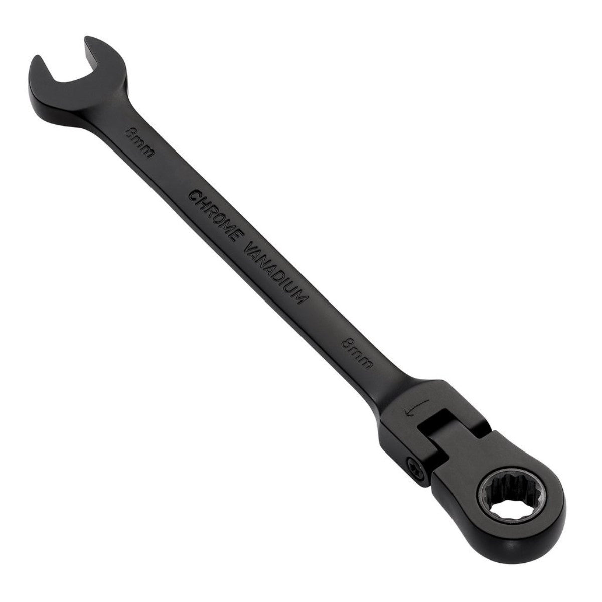 Draper Expert HI-TORQ Metric Flexible Head Ratchet Combination Spanner, 8mm, Black 03914