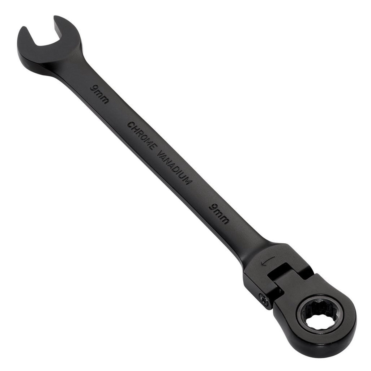 Draper Expert HI-TORQ Metric Flexible Head Ratchet Combination Spanner, 9mm, Black 03915