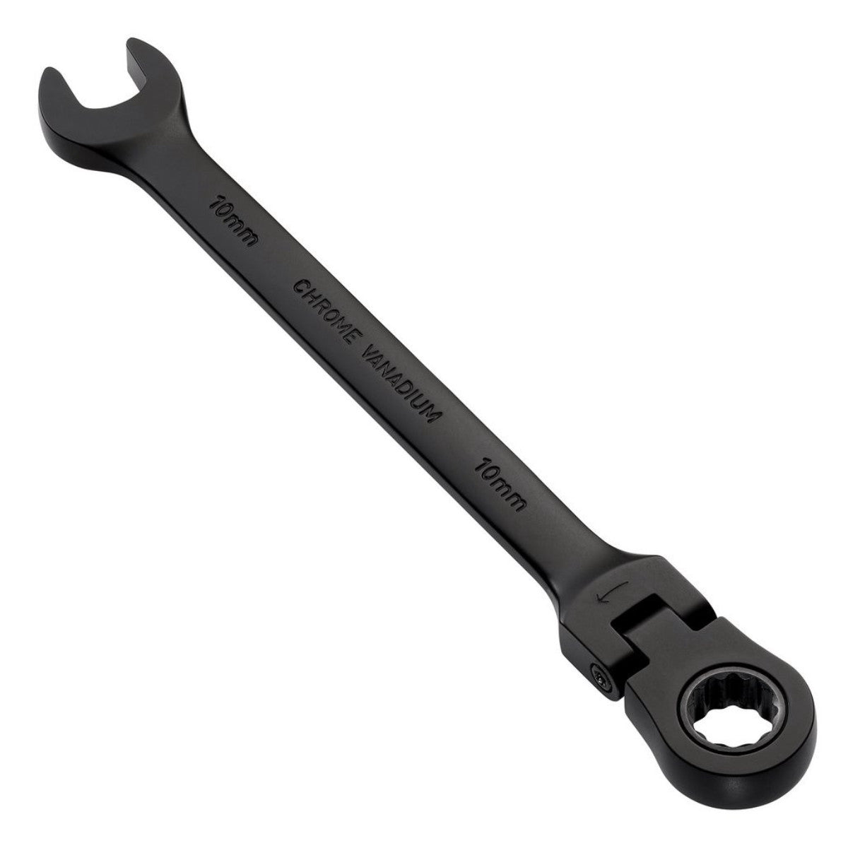 Draper Expert HI-TORQ Metric Flexible Head Ratchet Combination Spanner, 10mm, Black 03916