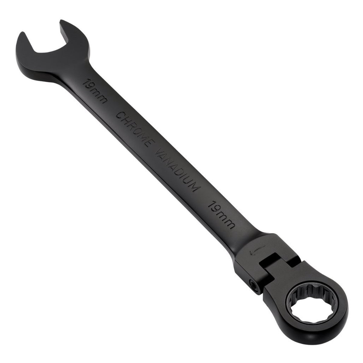 Draper Expert HI-TORQ Metric Flexible Head Ratchet Combination Spanner, 19mm, Black 03926