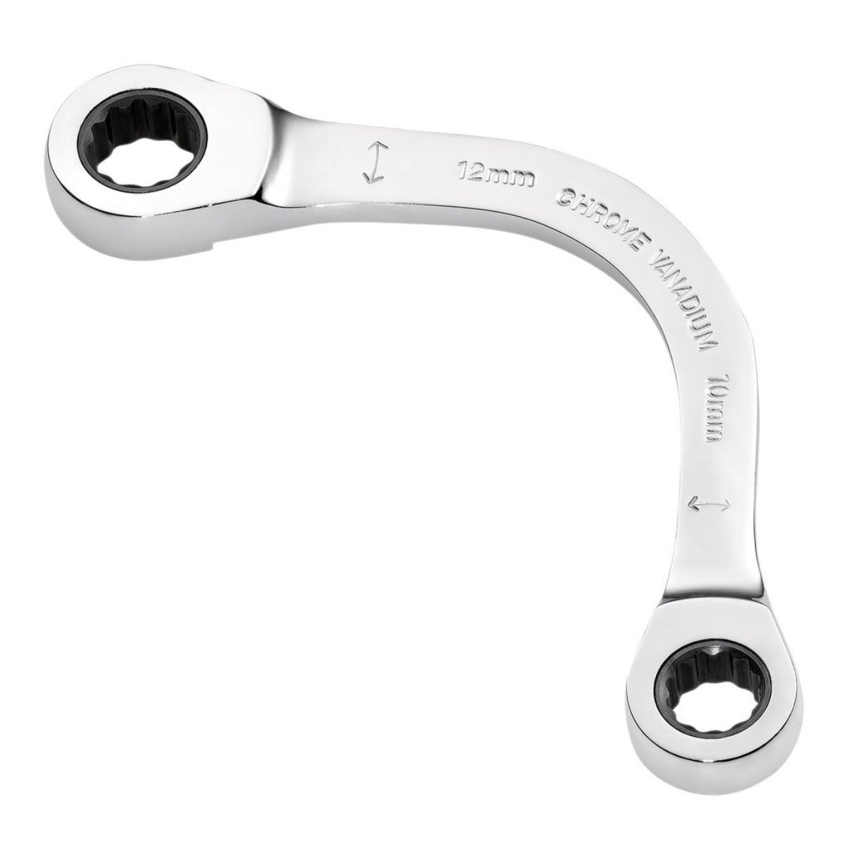 Draper Expert HI-TORQ Double Ring Ratchet Half Moon Spanner, 10 x 12mm 03933