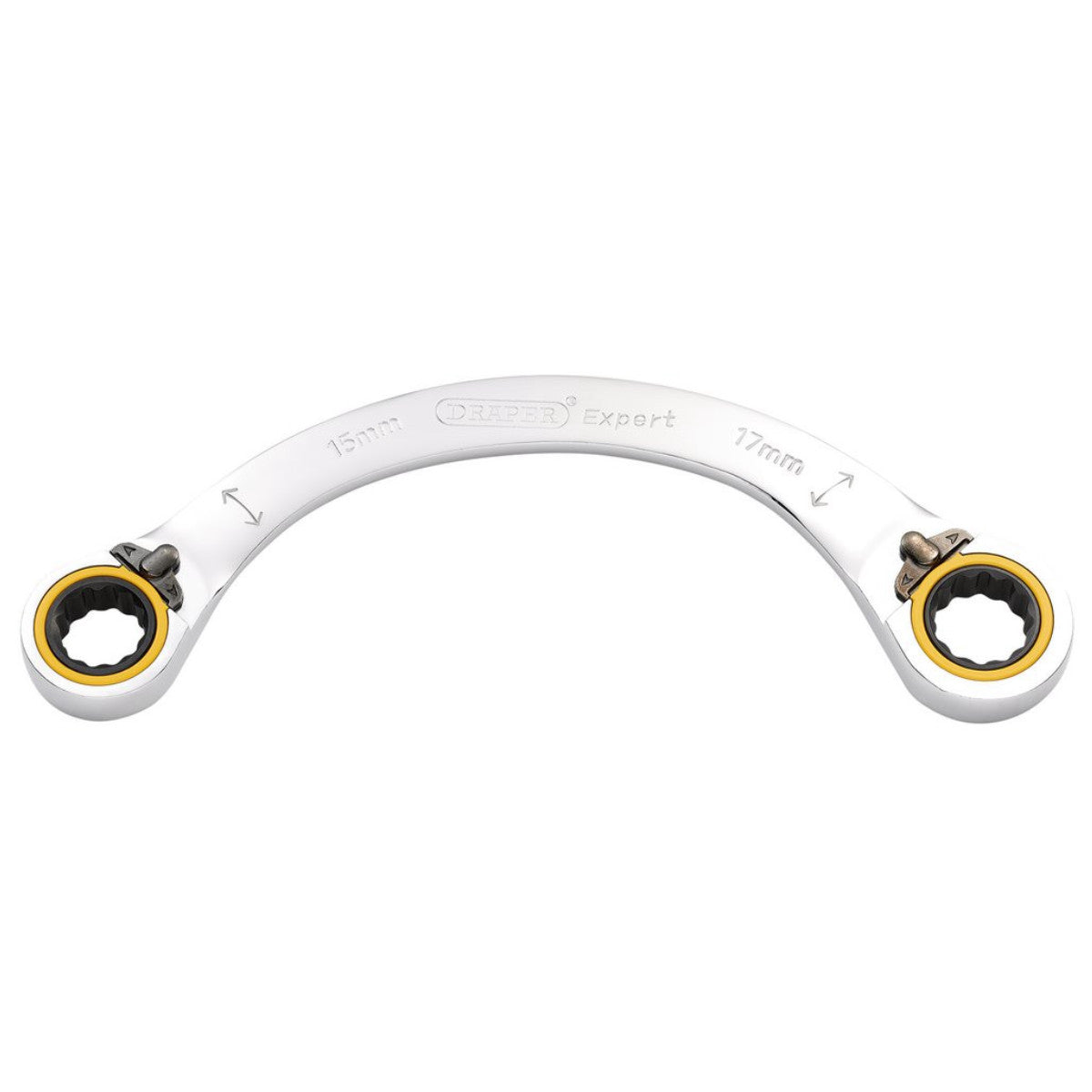 Draper Expert HI-TORQ Double Ring Ratchet Half Moon Spanner, 15 x 17mm 03936
