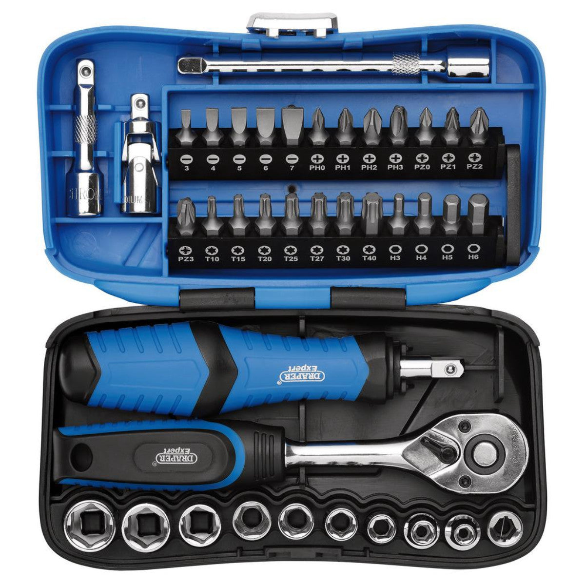 Draper Expert Socket and Bit Set, 1/4" Sq. Dr. (39 Piece) 04713