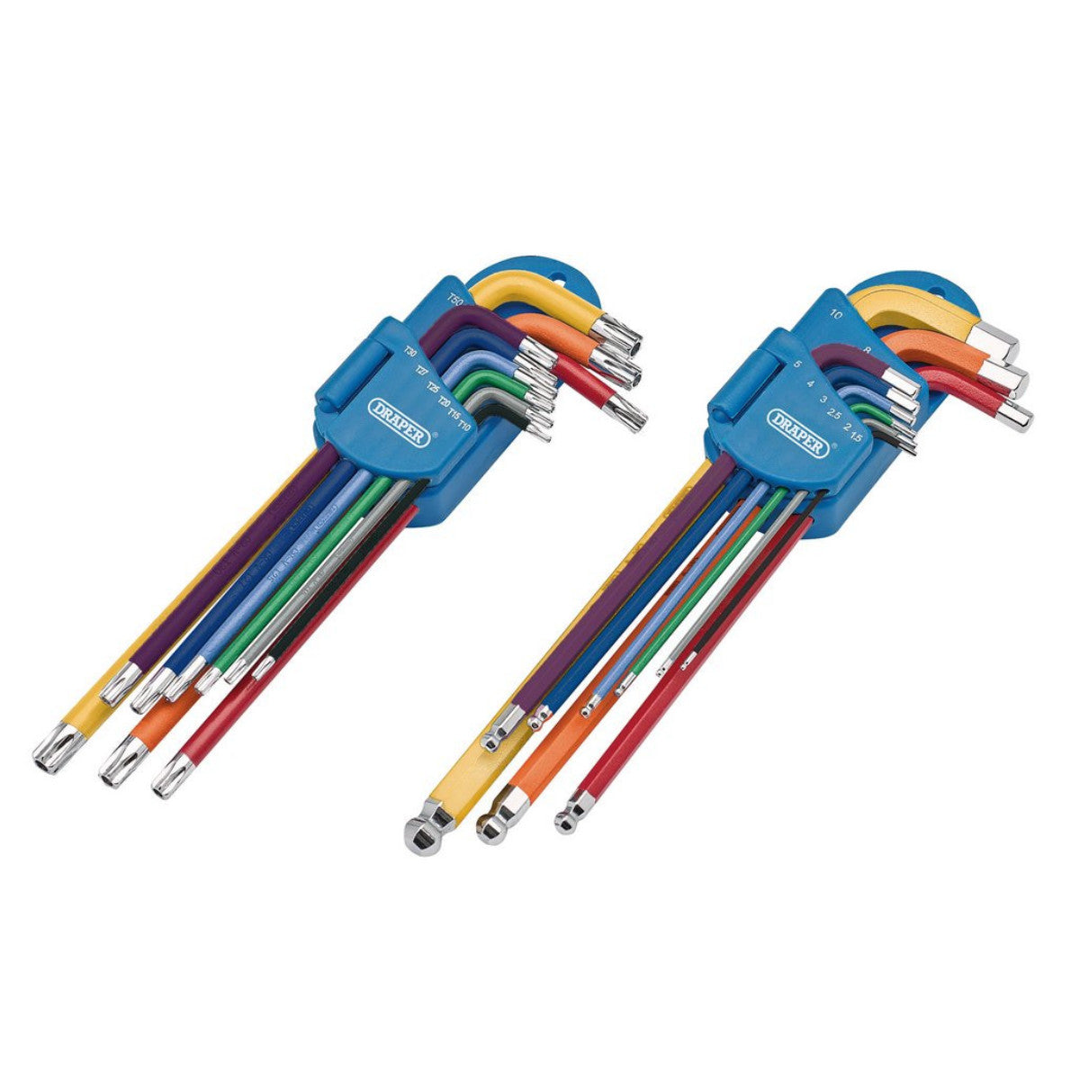 Draper TX-STAR Security & Hex Metric Long Arm Key Set, Colour Coded (18 Piece) 04776