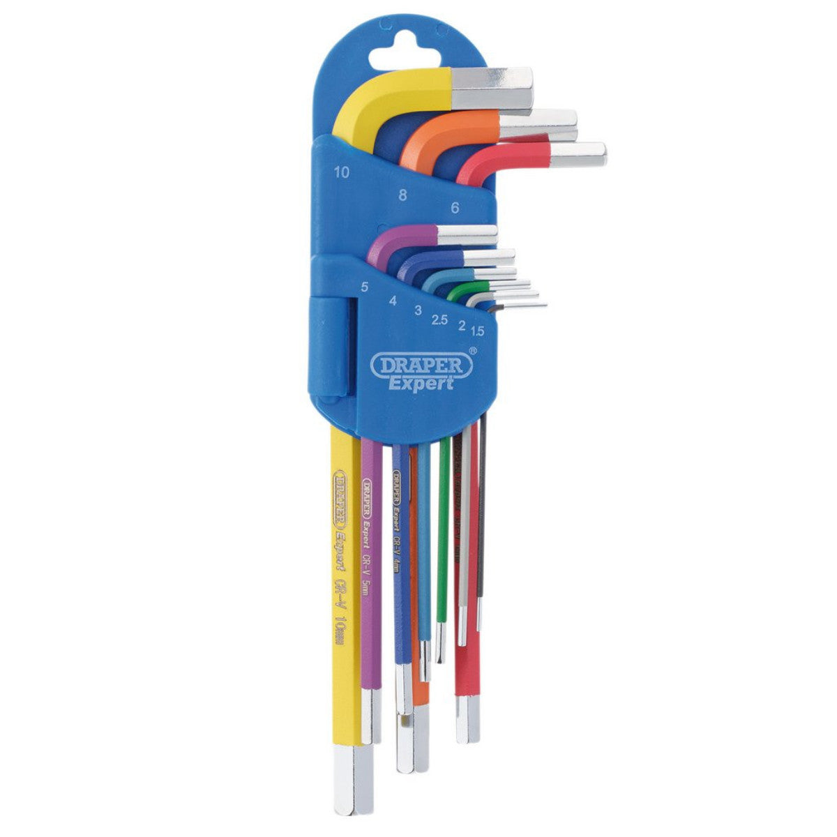 Draper Expert Metric Long Arm Hex Key Set, Colour Coded (9 Piece) 04905
