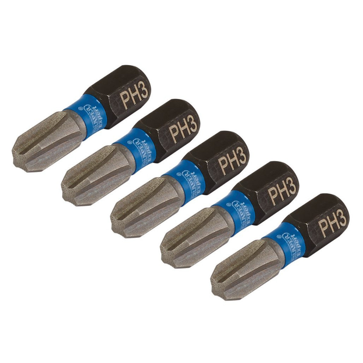 Draper Expert Cross Slot/PH Type Impact Screwdriver Bits, No.3 x 25mm, 1/4" Hex (Pack of 5) 04936