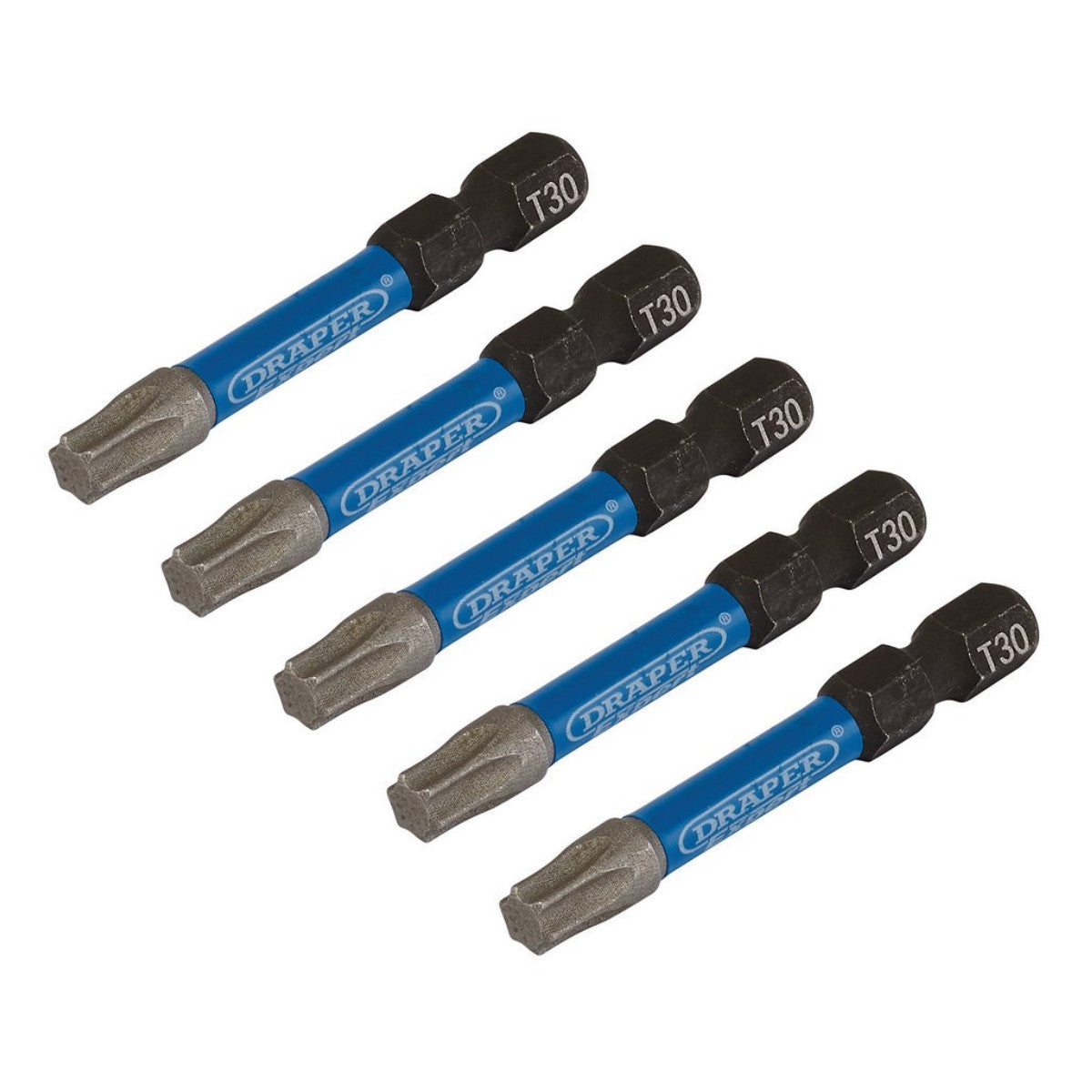 Draper Expert TX-STAR Impact Screwdriver Bits, T30 x 50mm, 1/4" Hex (Pack of 5) 05656