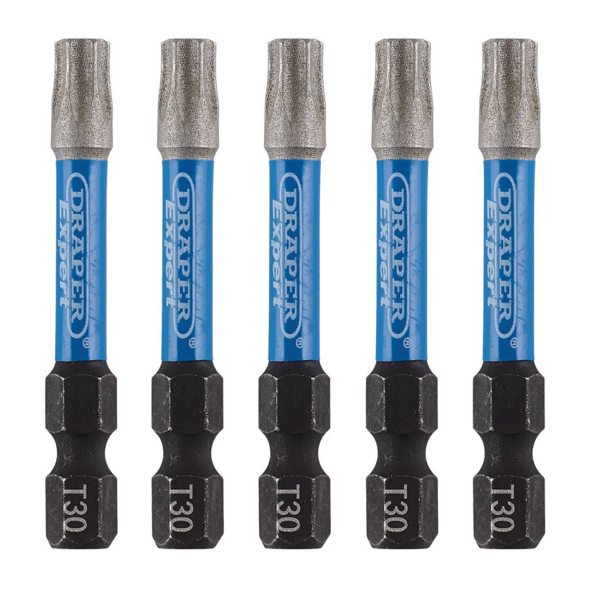 Draper Expert TX-STAR Impact Screwdriver Bits, T30 x 50mm, 1/4" Hex (Pack of 5) 05656