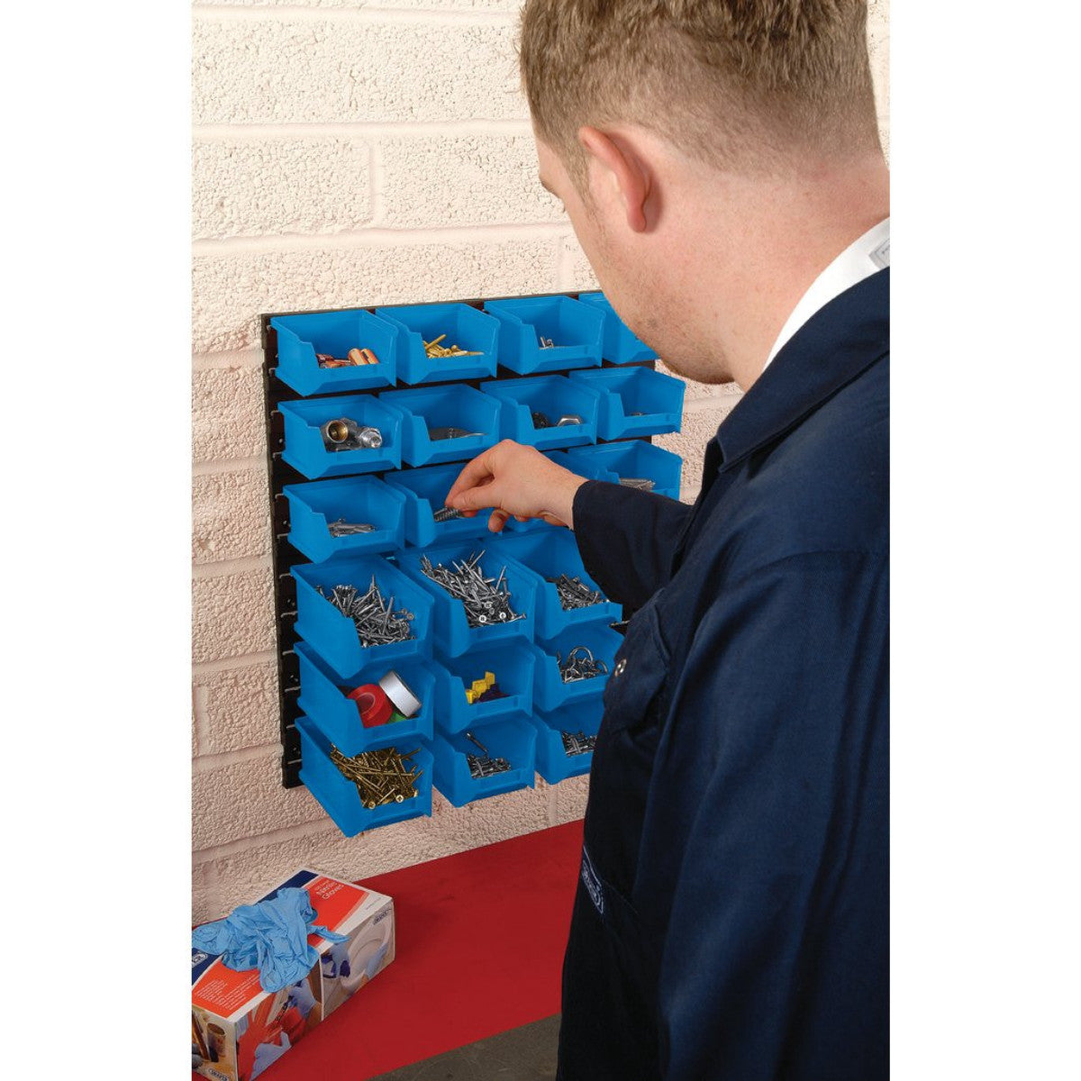 Draper 24 Bin Wall Storage Unit, Small/Medium Bins 06798