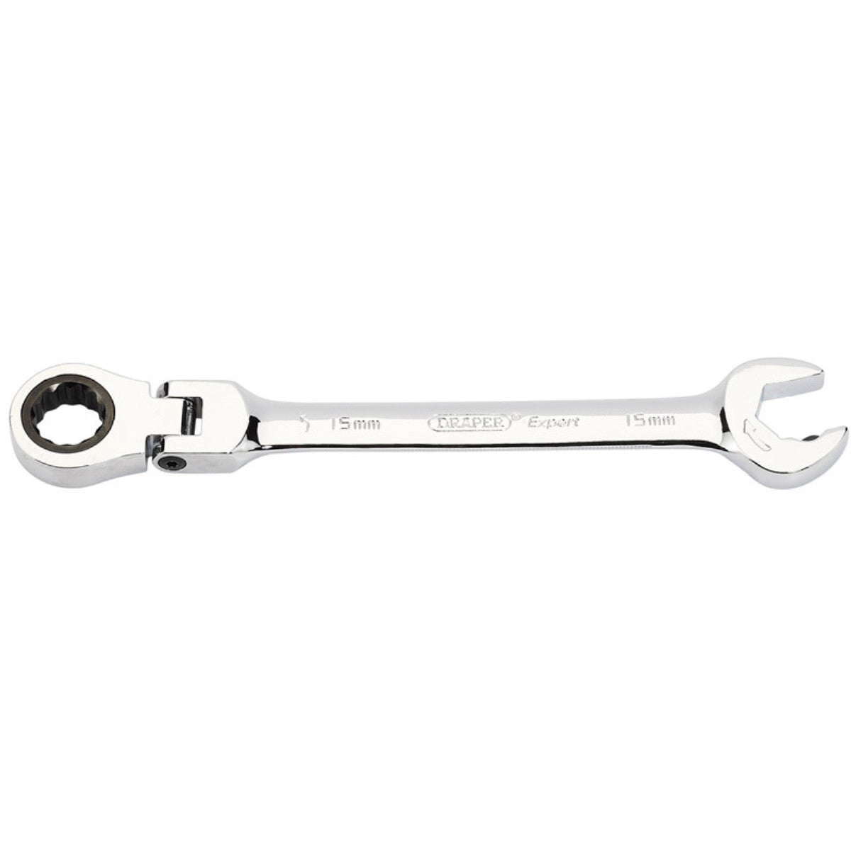 Draper Expert Metric Combination Spanner with Flexible Head and Double Ratcheting Features (15mm) 06860