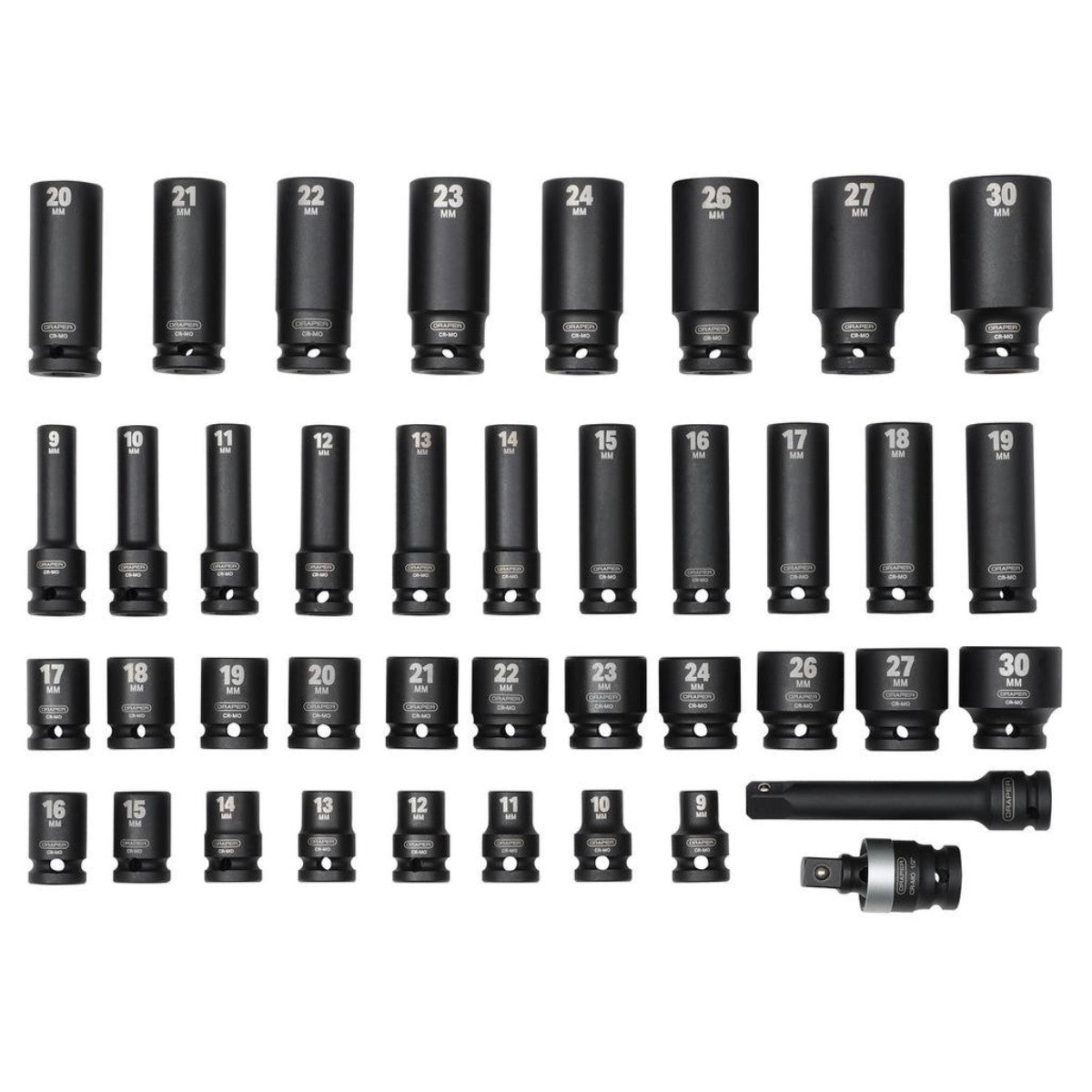 Draper Hi-TORQ Impact Socket Set, 1/2" Sq. Dr. (40 Piece) 07106