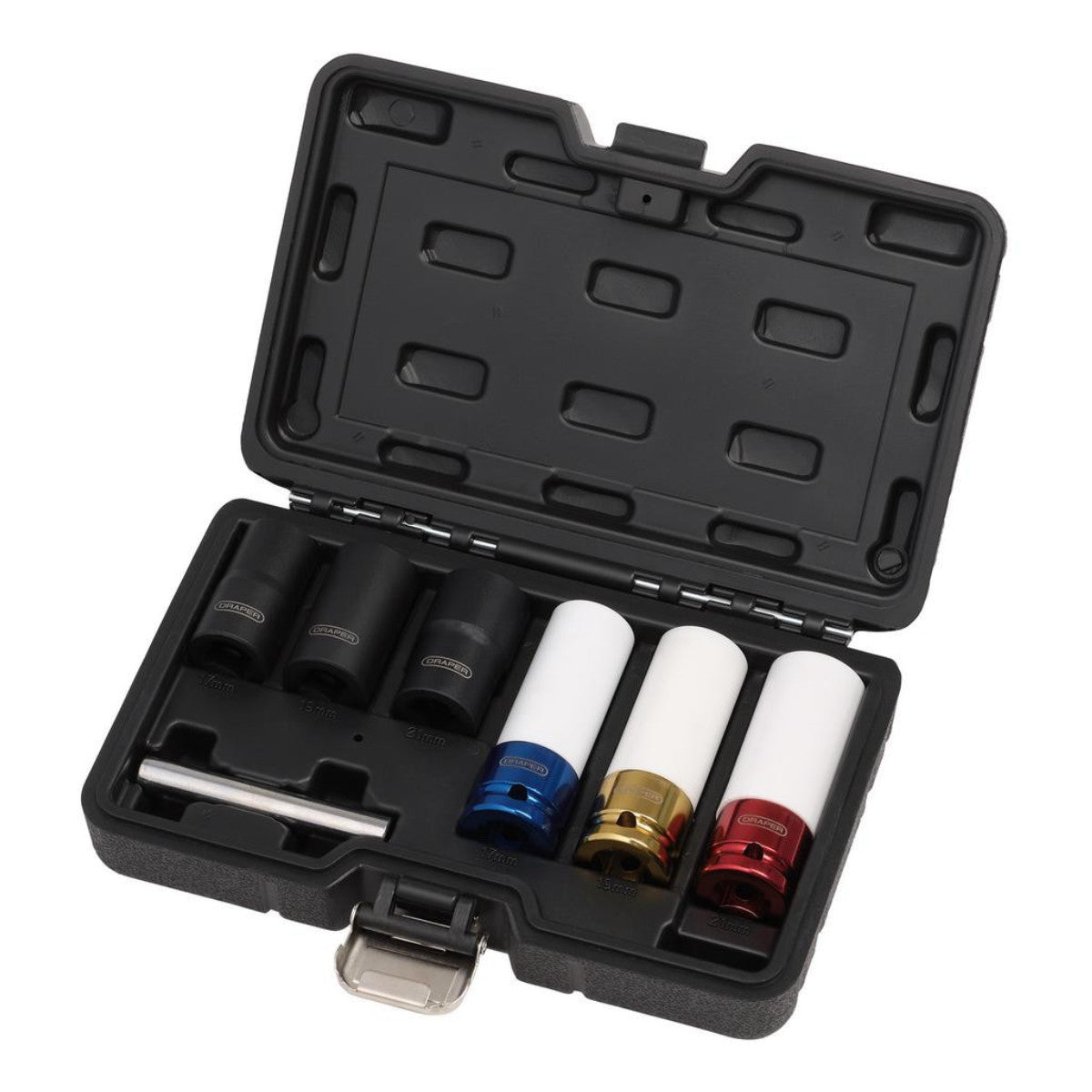 Draper Wheel Nut and Bolt Extractor Socket Set, 1/2" Sq. Dr. (7 Piece) 07115
