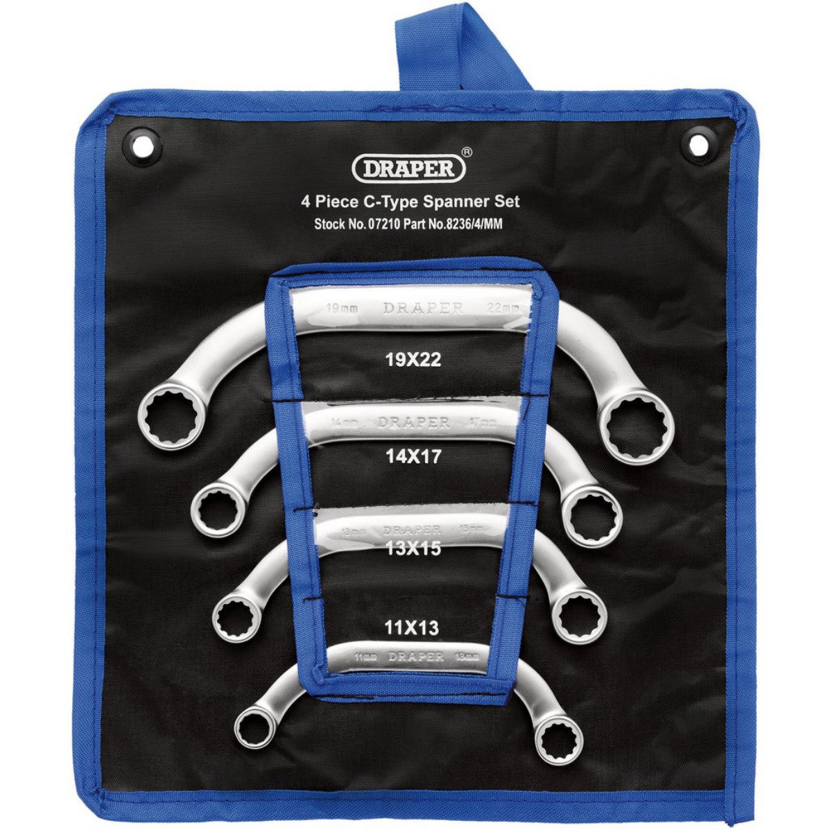 Draper HI-TORQ Half Moon Obstruction Ring Spanner Set (4 Piece) 07210