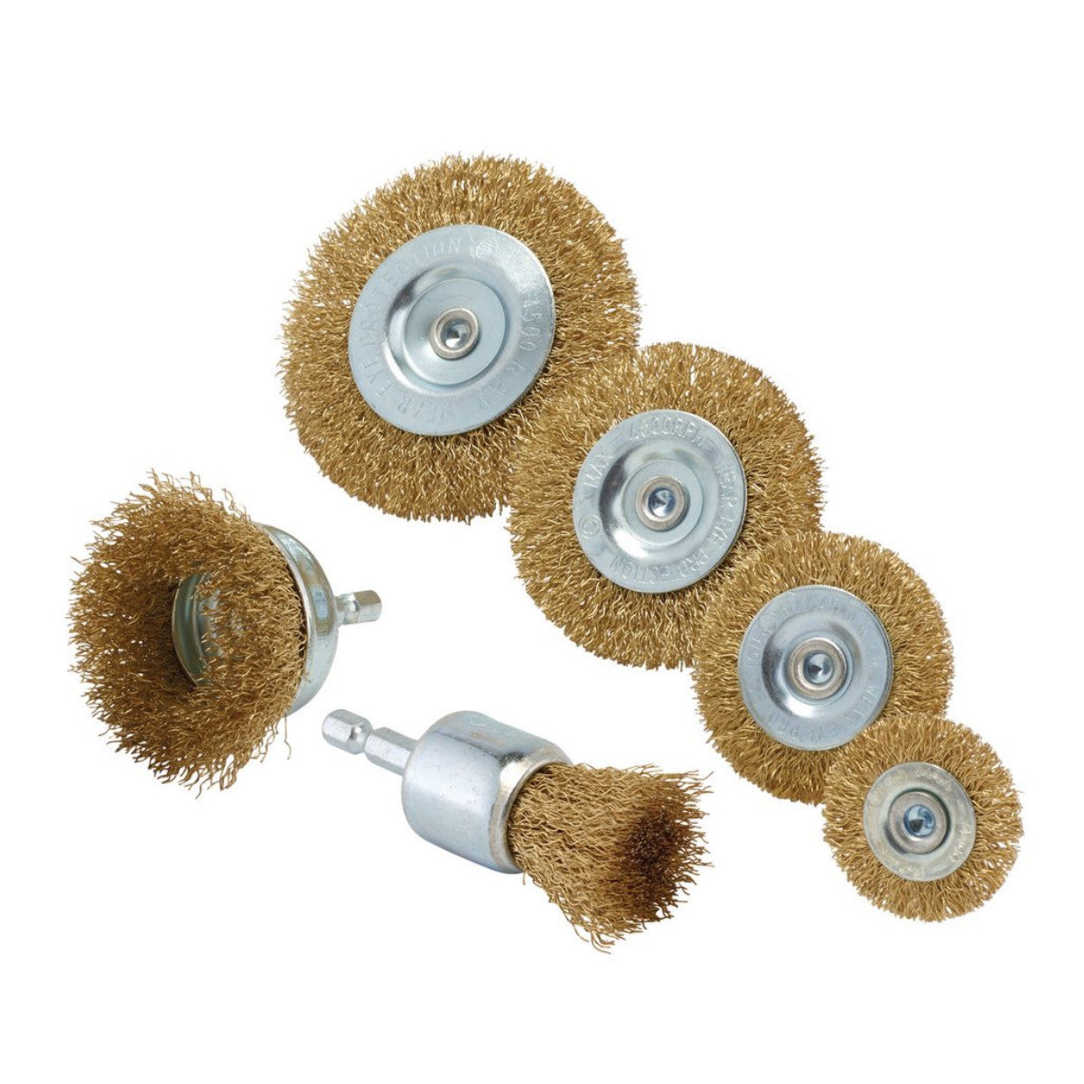 Draper Brassed Steel Crimped Wire Brush Set (6 Piece) 07436