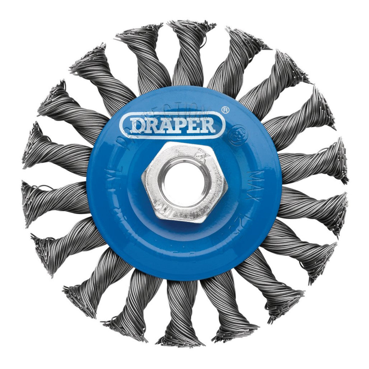 Draper Steel Twist-Knot Flat Wire Wheel Brush, 100mm, M14 08055