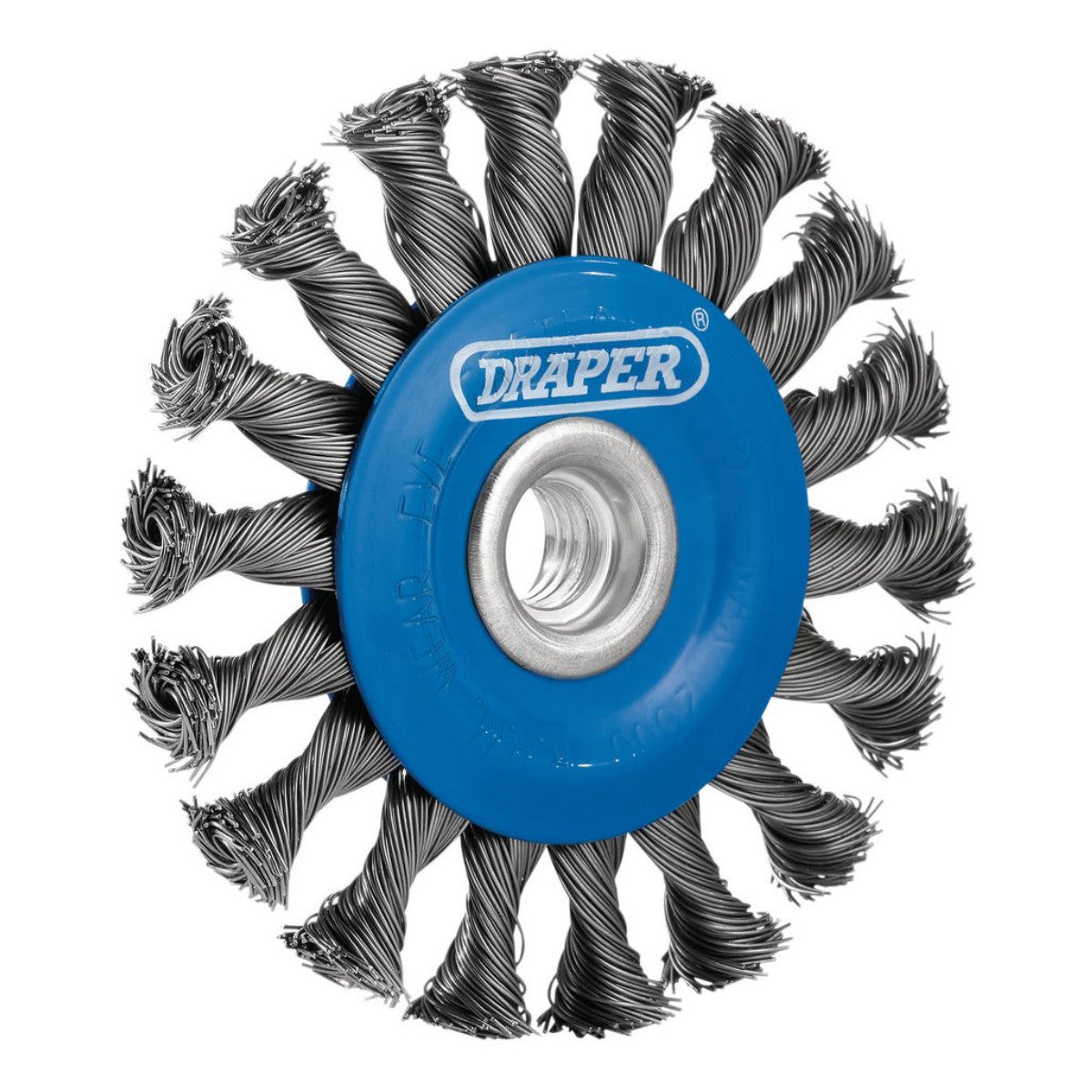 Draper Steel Twist-Knot Flat Wire Wheel Brush, 100mm, M14 08055