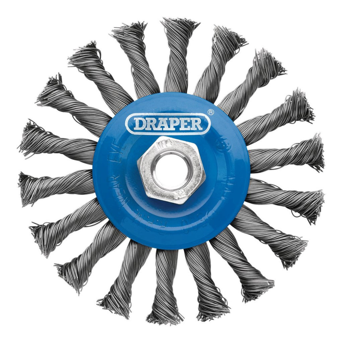 Draper Steel Twist-Knot Flat Wire Wheel Brush, 115mm, M14 08058