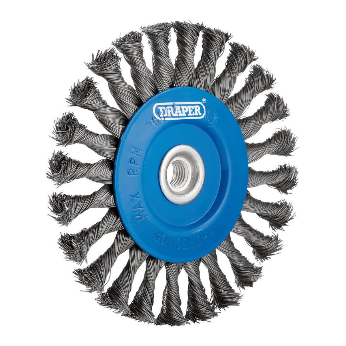Draper Steel Twist-Knot Flat Wire Wheel Brush, 150mm, M14 08059