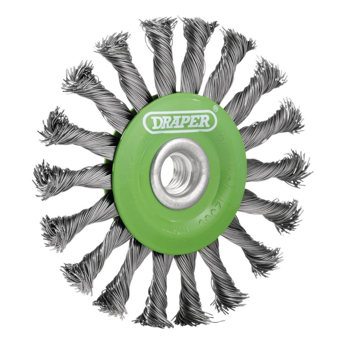 Draper Stainless-Steel Twist-Knot Flat Wire Wheel Brush, 115mm, M14 08061
