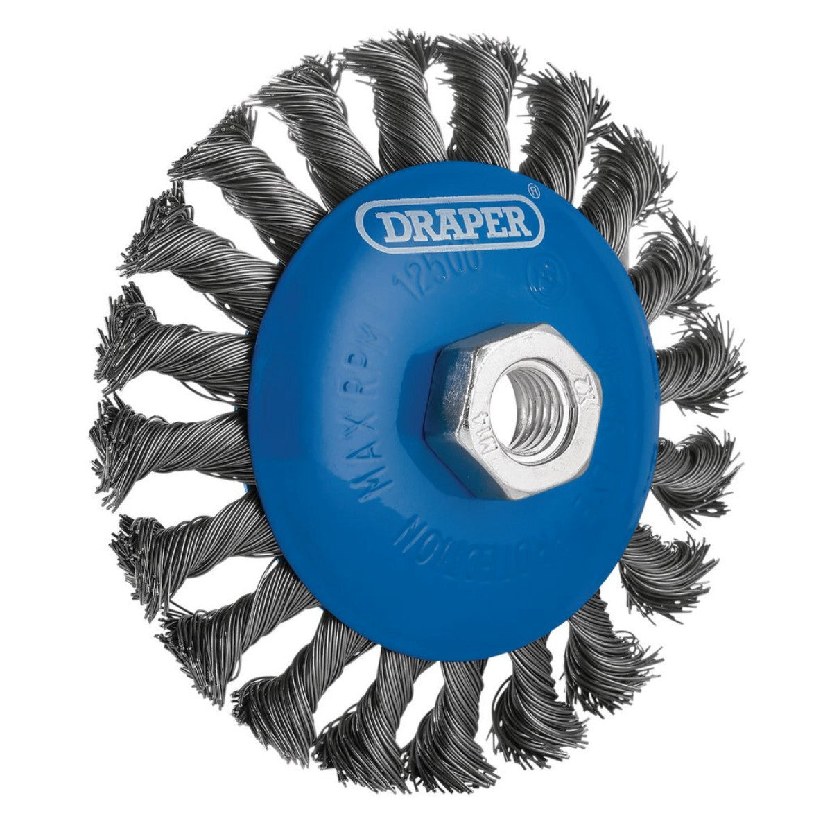 Draper Steel Bevelled Twist-Knot Wire Wheel Brush, 115mm, M14 08063