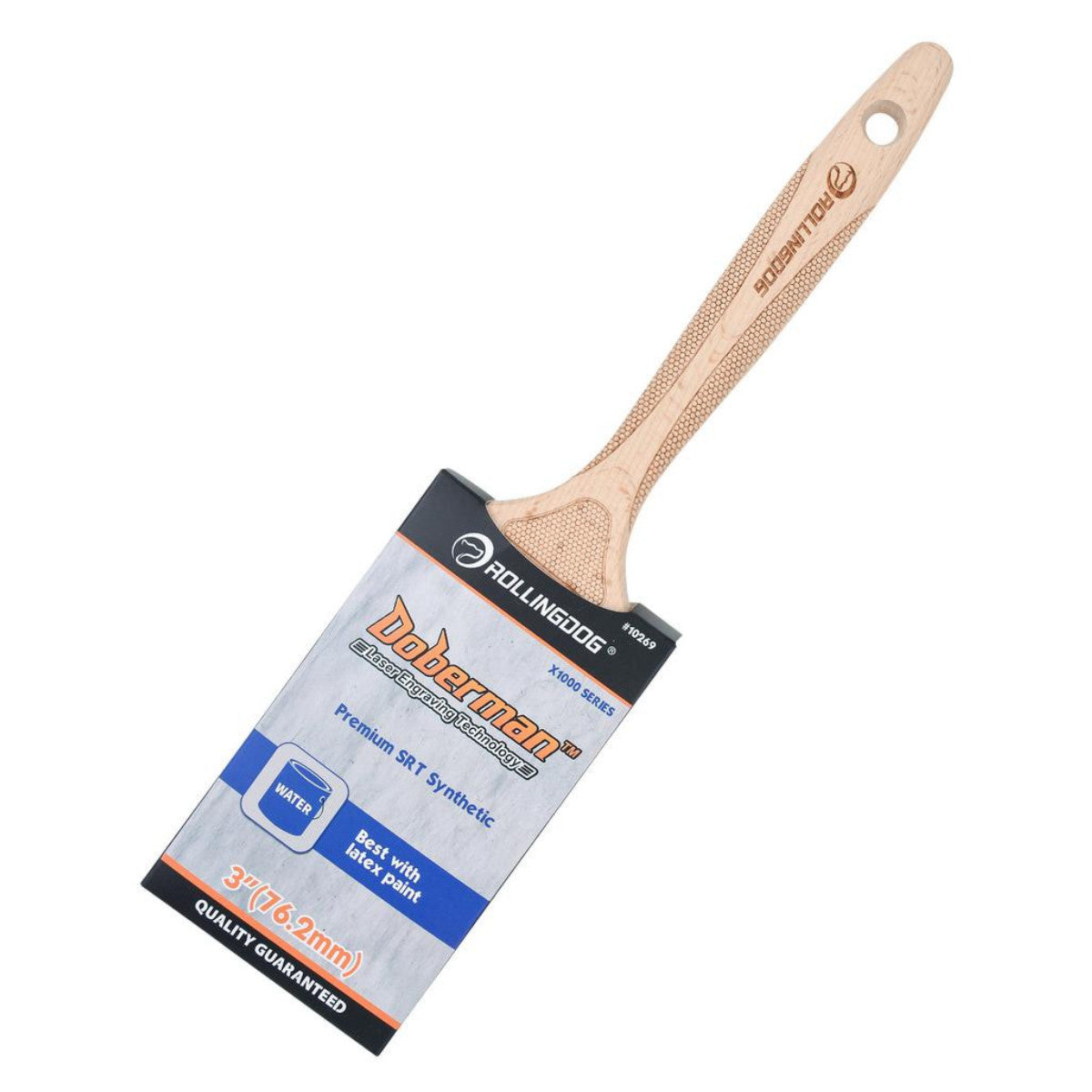 Rollingdog DOBERMAN X1000 Series Flat Paint Brush, 3" 08152