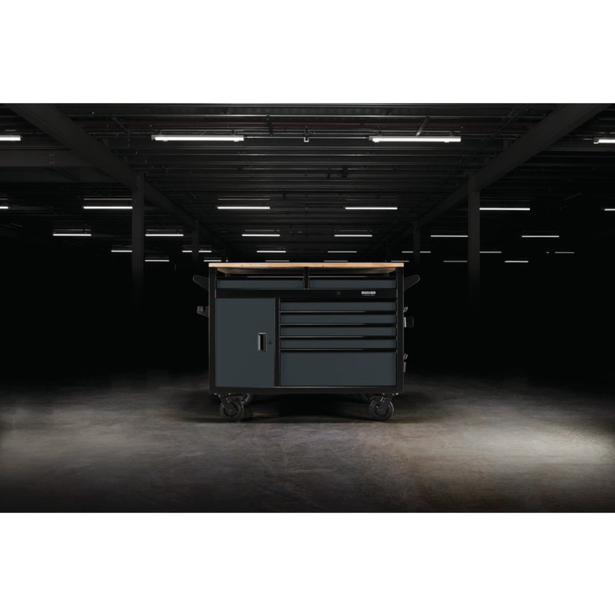 Bunker 14 Drawer Multi-Functional Workbench Roller Tool Cabinet, 48", Grey 08251