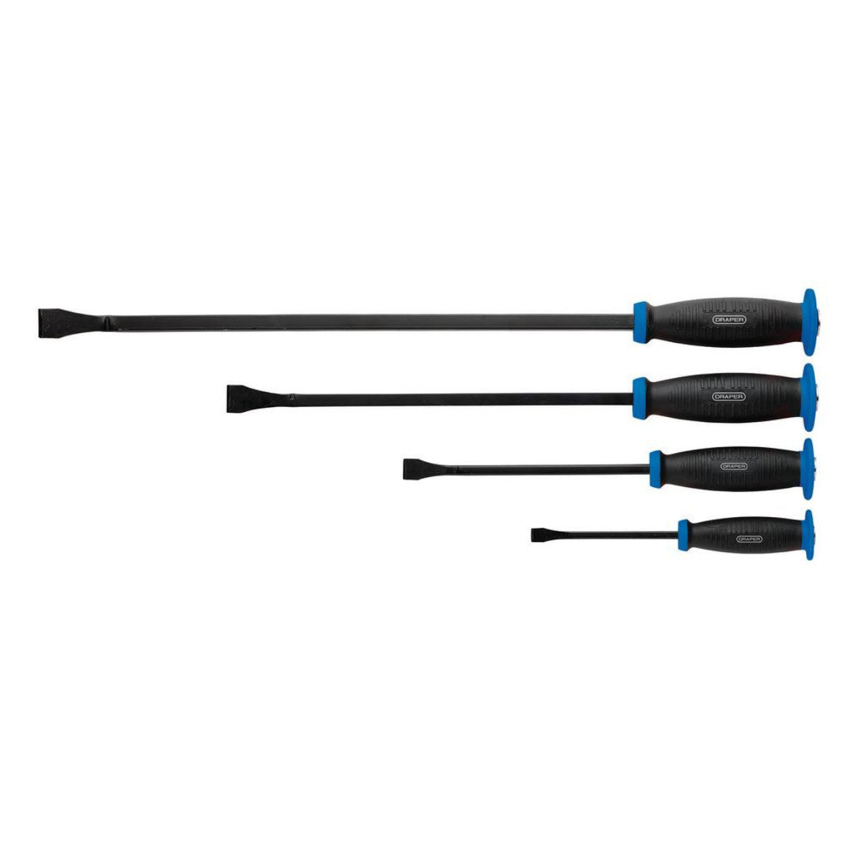 Draper 'Pound Thru' Soft Grip Pry Bar Set with Hand Guard (4 Piece) 08559