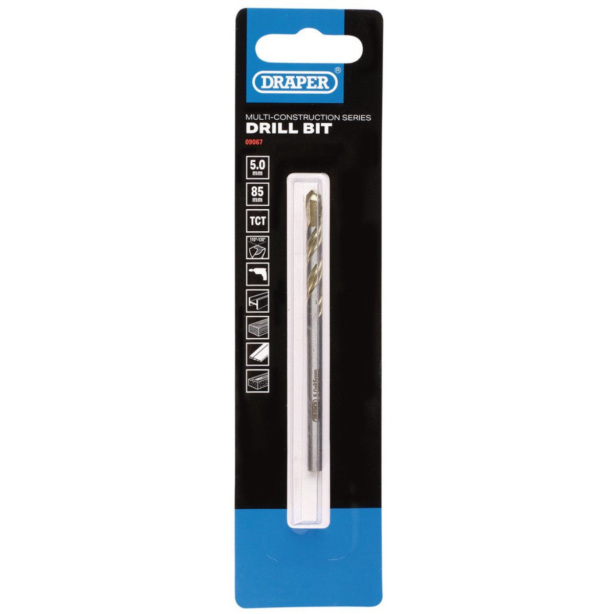 Draper Multi Construction TCT Drill Bit, 5 x 85mm 09067