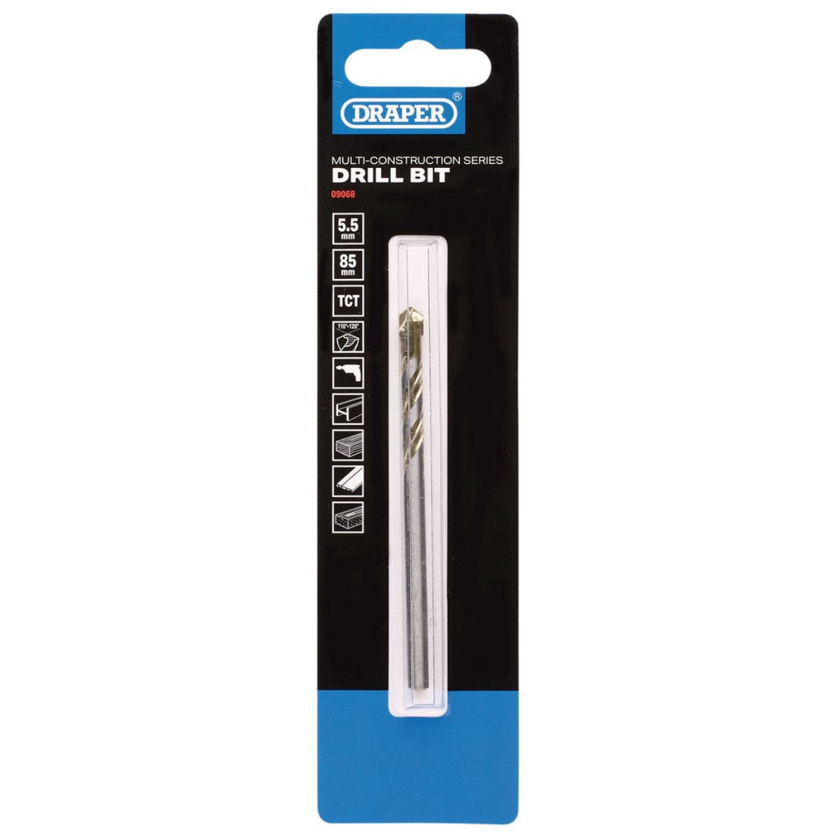 Draper Multi Construction TCT Drill Bit, 5.5 x 85mm 09068