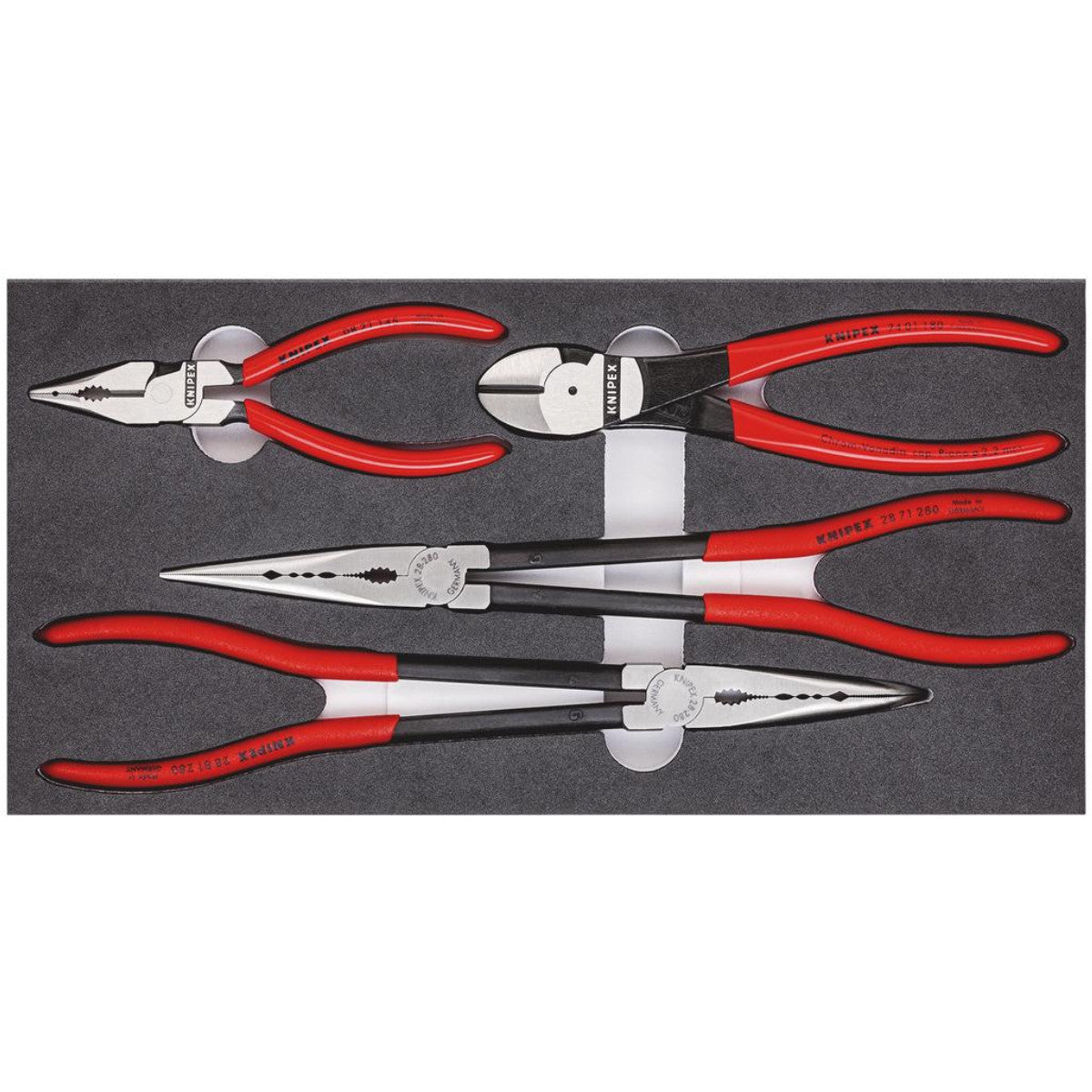 Knipex 00 20 01 V16 Set Of Pliers In a Foam Tray, 4 Parts 09240