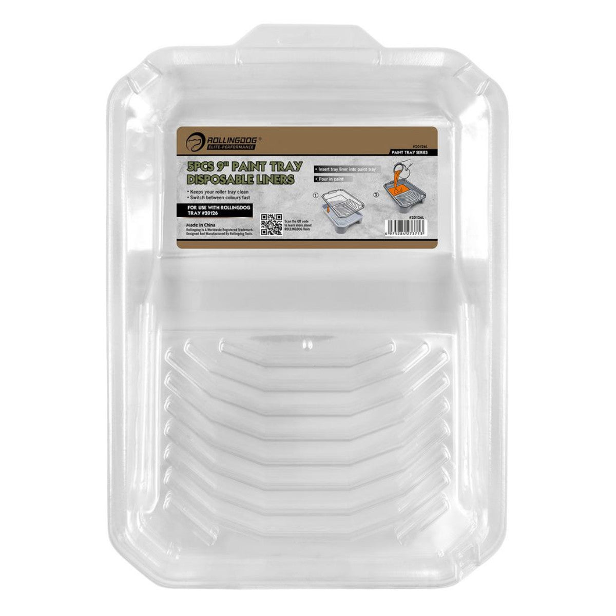Rollingdog Paint Tray Liners, 9"/230mm (Pack of 5) 09530