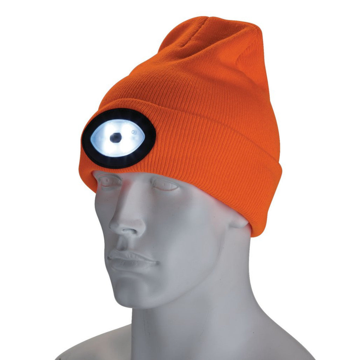 Draper Beanie Hat with Rechargeable Torch, One Size, 1W, 100 Lumens, High-vis Orange 10015