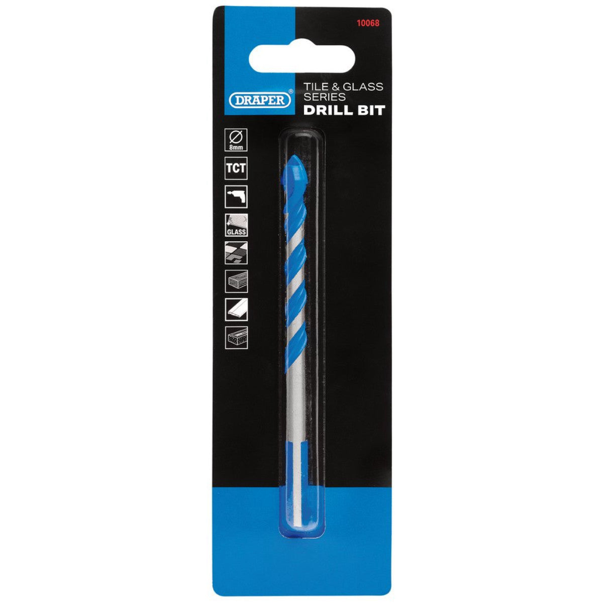 Draper TCT Tile and Glass Drill Bit, 8 x 114mm 10068