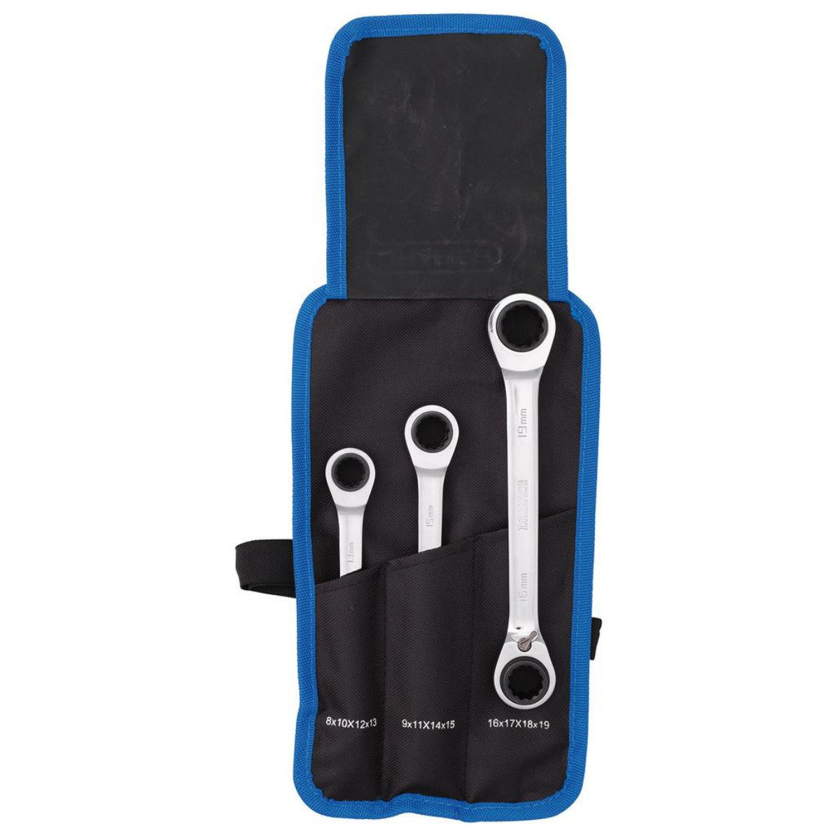 Draper Metric 4-in-1 Reversible Double Ring End Ratchet Spanner Set (3 Piece) 11652