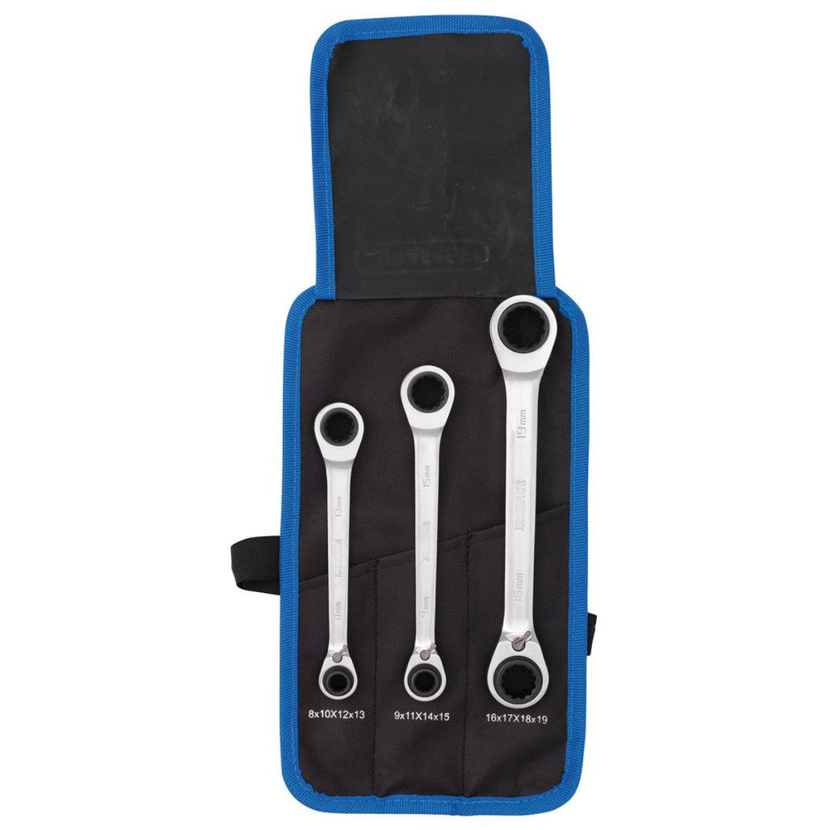 Draper Metric 4-in-1 Reversible Double Ring End Ratchet Spanner Set (3 Piece) 11652