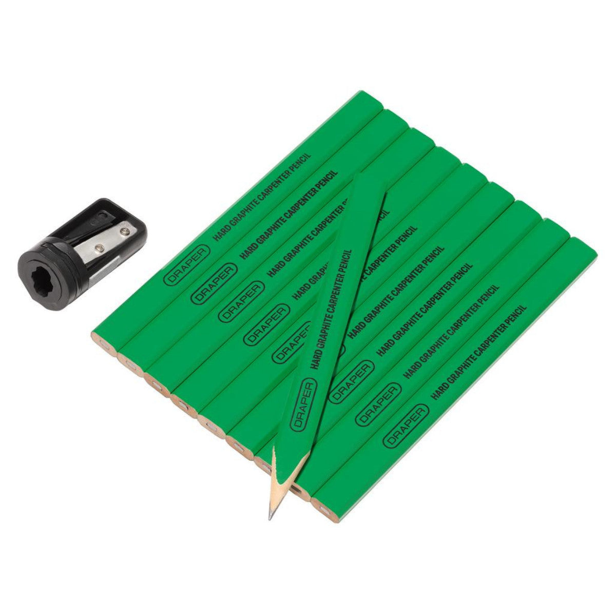 Draper Carpenter's Pencils with Sharpener (Pack of 10) 12145