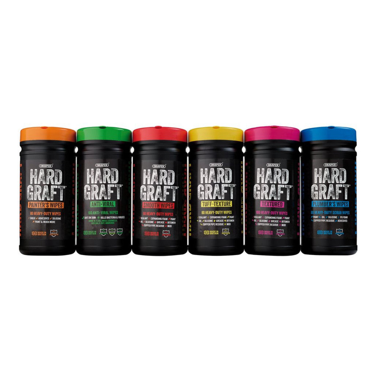 Draper Hard Graft Multipurpose Smooth Wipes (Tub of 80) 12434