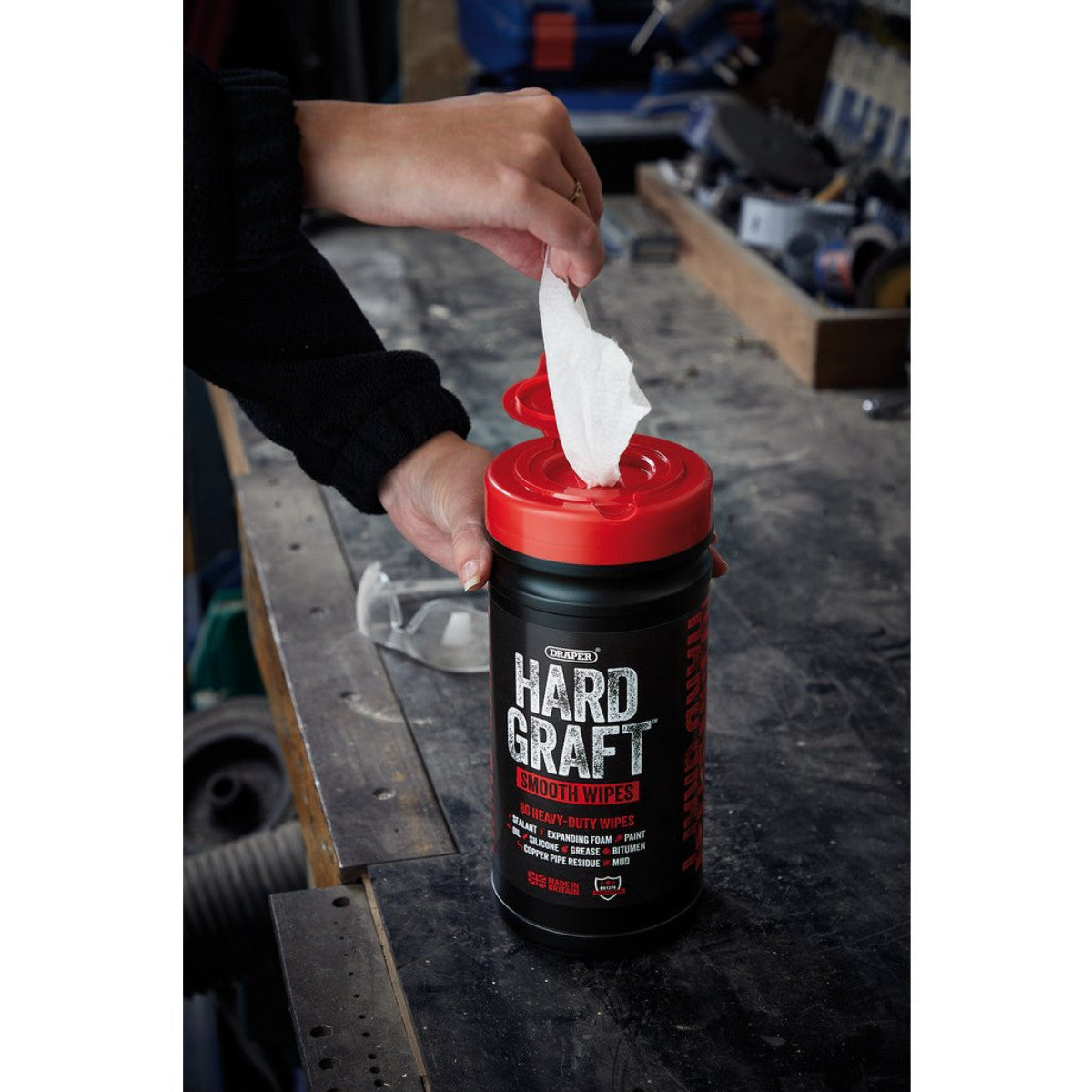 Draper Hard Graft Multipurpose Smooth Wipes (Tub of 80) 12434