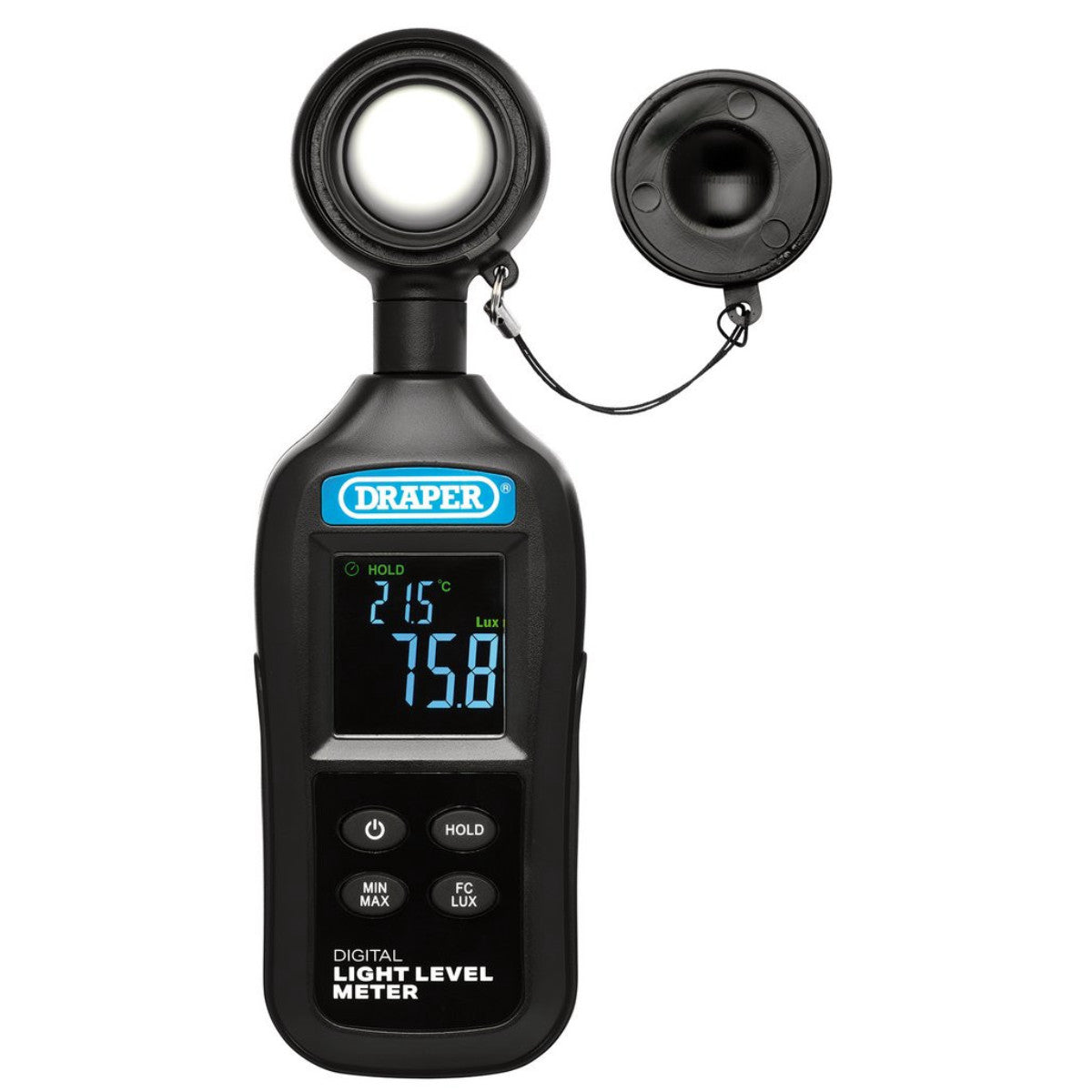 Draper Handheld Digital Light Level Meter, 0-200KLux and -20 to +70°C 12443