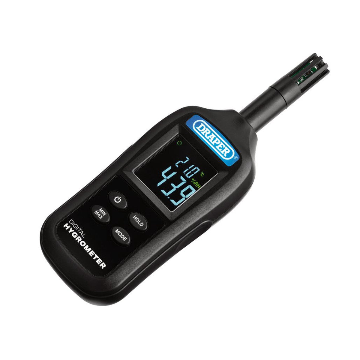Draper Handheld Digital Hygrometer - Humidity and Temperature Meter, 0-100% RH and -20 to +70°C 12444