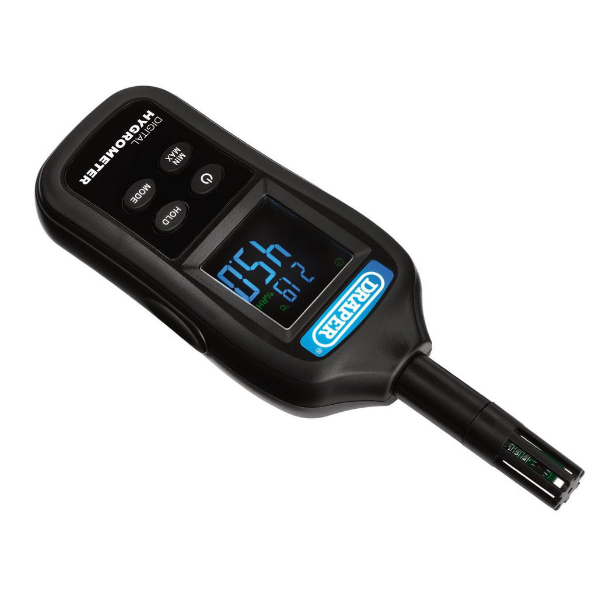 Draper Handheld Digital Hygrometer - Humidity and Temperature Meter, 0-100% RH and -20 to +70°C 12444