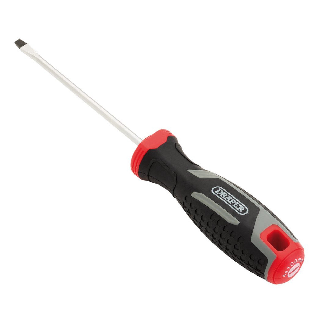 Draper Slotted Soft Grip Screwdriver, SL4 x 100mm 13386