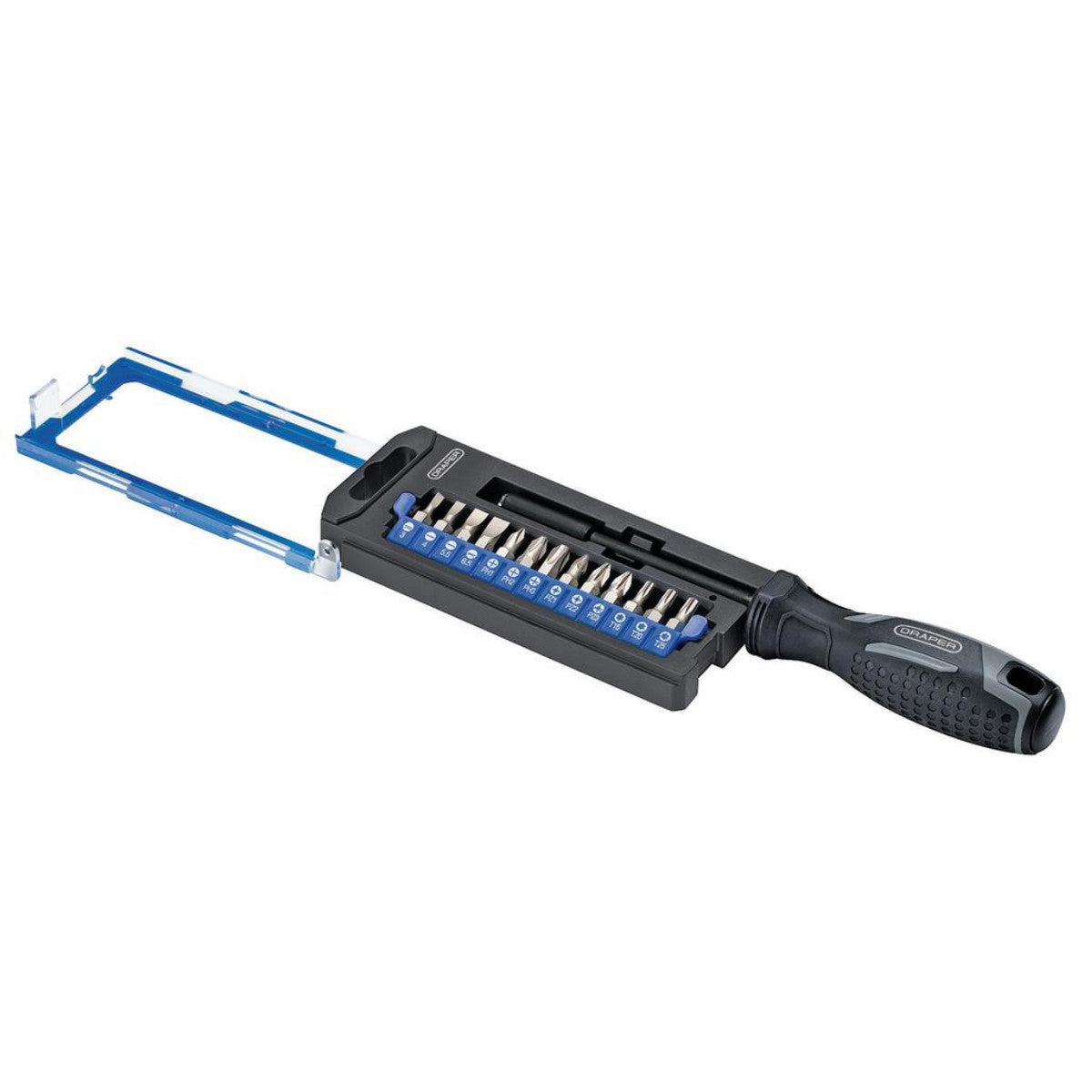 Draper Soft Grip Magnetic Screwdriver and Bit Set, 1/4" x 100mm (14 Piece) 13438