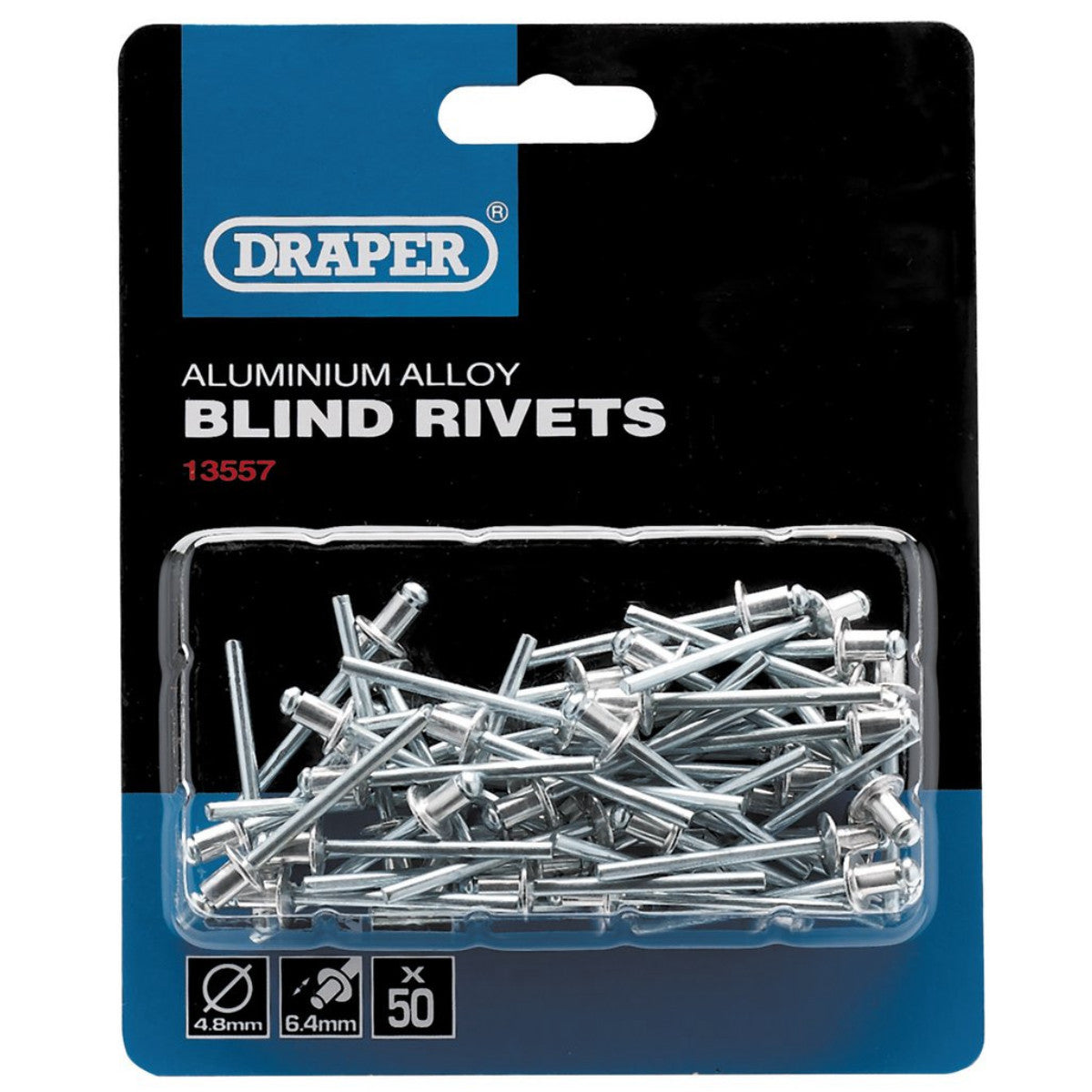 Draper Blind Rivets, 4.8 x 6.4mm (50 Piece) 13557