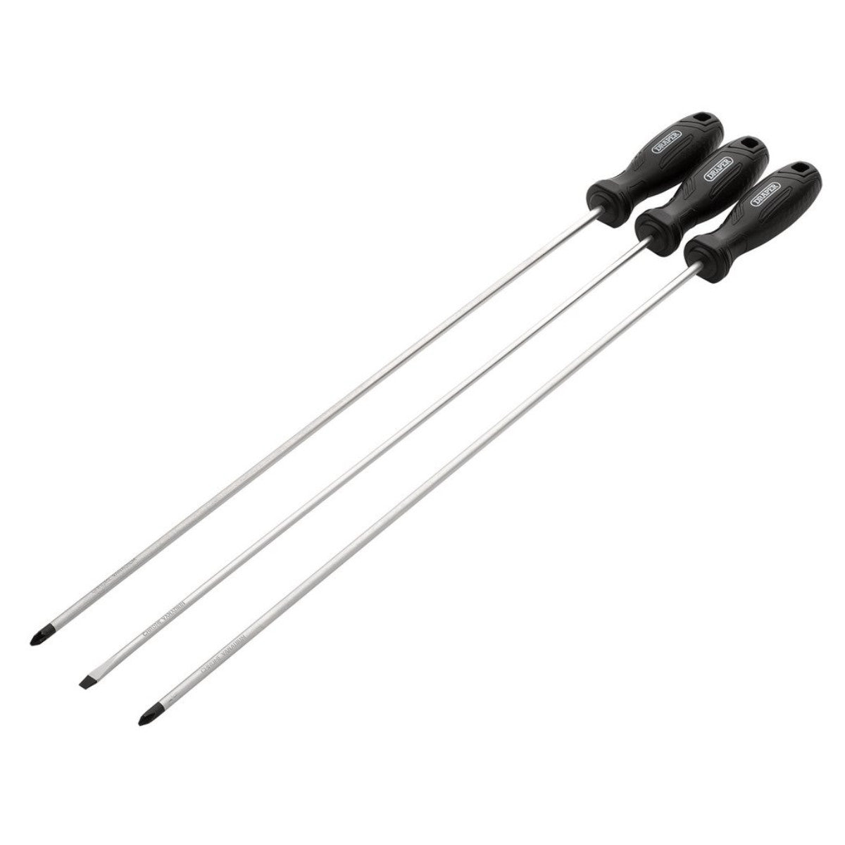 Draper Long Reach Hard Grip Screwdriver Set (3 Piece) 13580