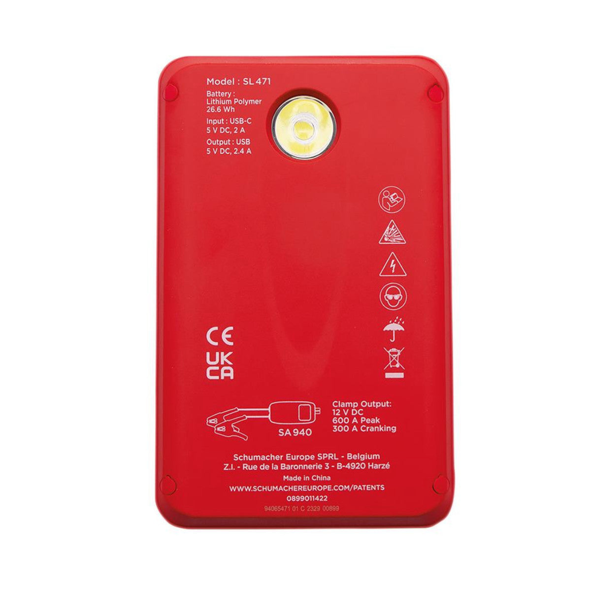 Schumacher SL471 12V Lithium Booster and Power Bank, 600PA 13749