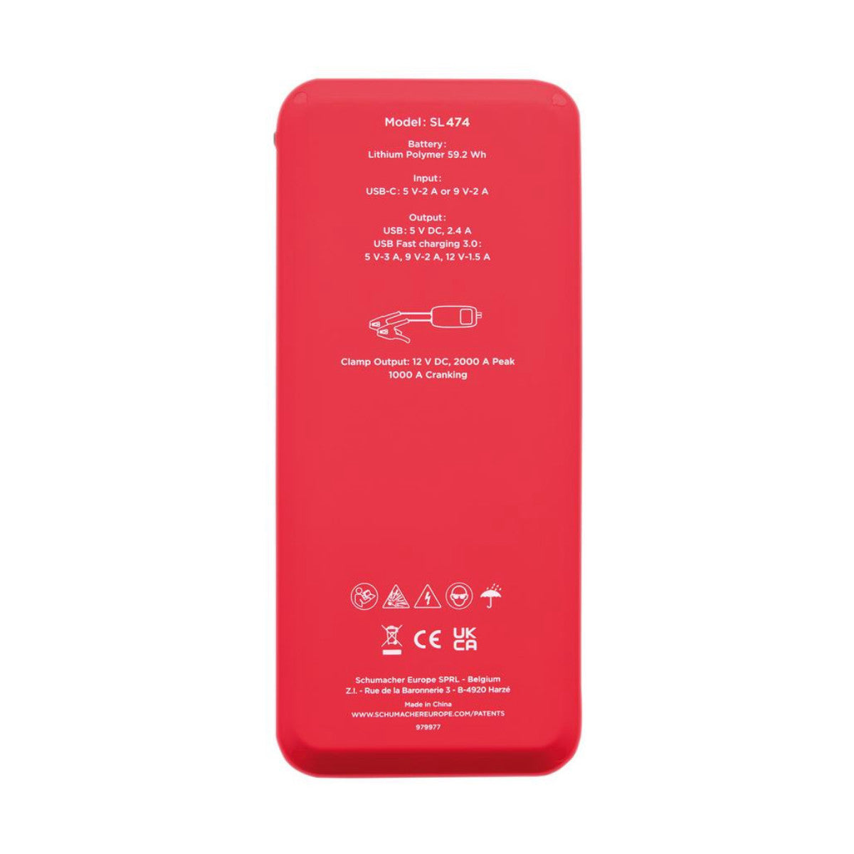 Schumacher SL474 12V Lithium Booster and Power Bank with Wireless Charging, 2000PA 13753